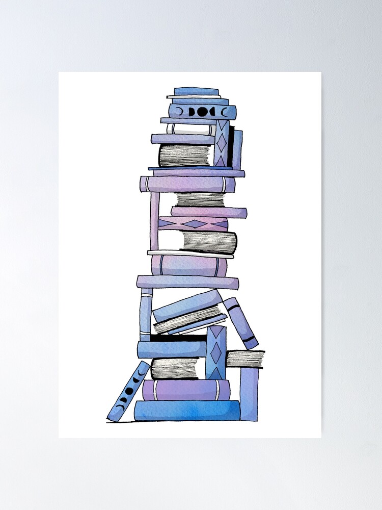 Aesthetic Book Stack Poster for Sale by mdewese3