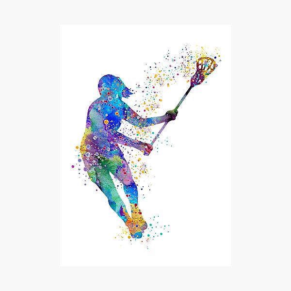 Artikel-Vorschau von Lacrosse Mädchen Aquarell Kunstdruck Geschenke, designt und verkauft von LotusGifts.