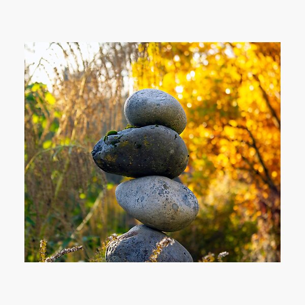 Item preview, Rock Cairn on a Fall Day designed and sold by SeaChangeDesign.