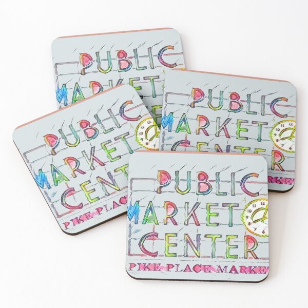 Item preview, Public Market Pikes Place art designed and sold by SwampfoxDesign.