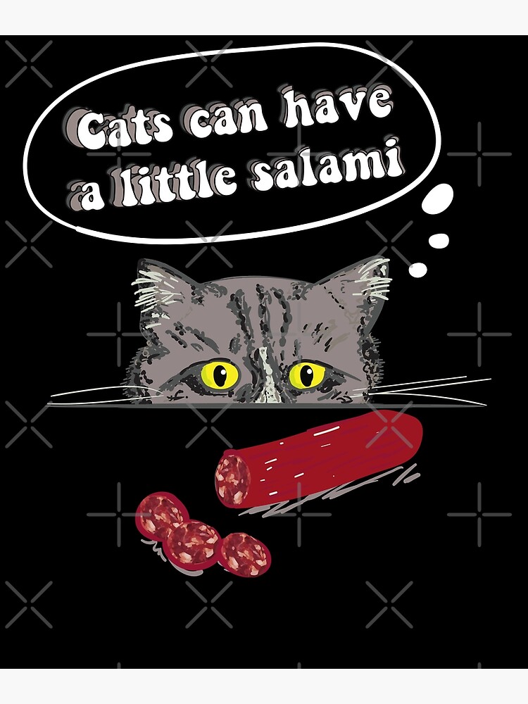 "Can Cats Have Salami? Cats Can Have a Little Salami Meme" Poster by