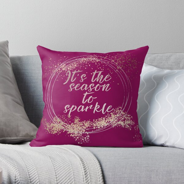 Sparkly Glam Christmas Decor Throw Pillow