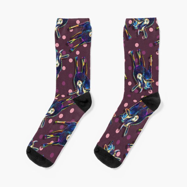 Polka Party Black Goat Pattern Socks