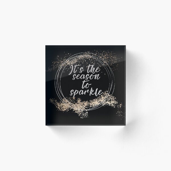 Black Sparkly Christmas Decor Acrylic Block