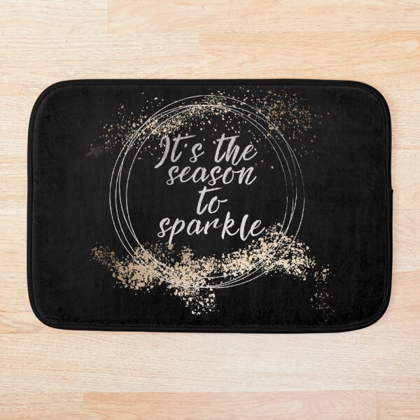 Black Sparkly Christmas Decor Bath Mat