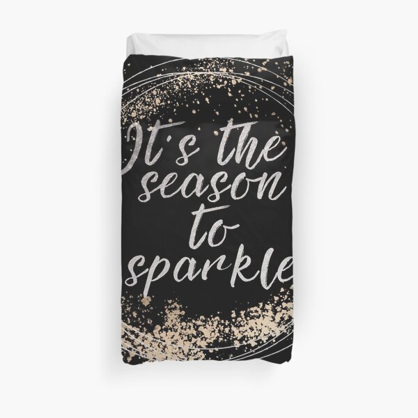 Black Sparkly Christmas Decor Duvet Cover