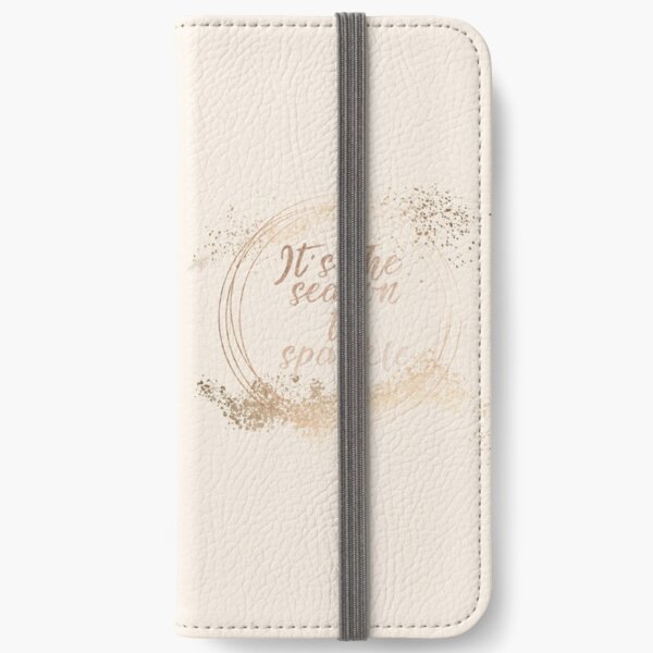 Gold sparkly Christmas decor iPhone Wallet