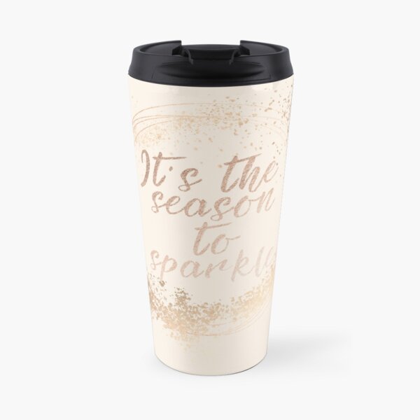 Gold sparkly Christmas decor Travel Mug