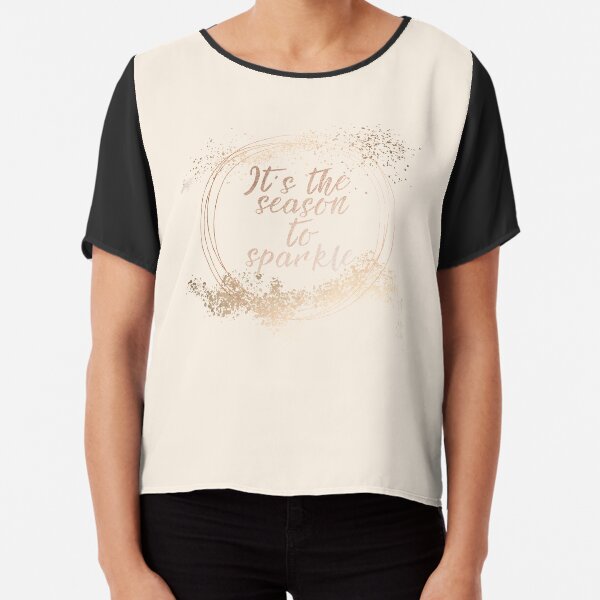 Gold sparkly Christmas decor Chiffon Top