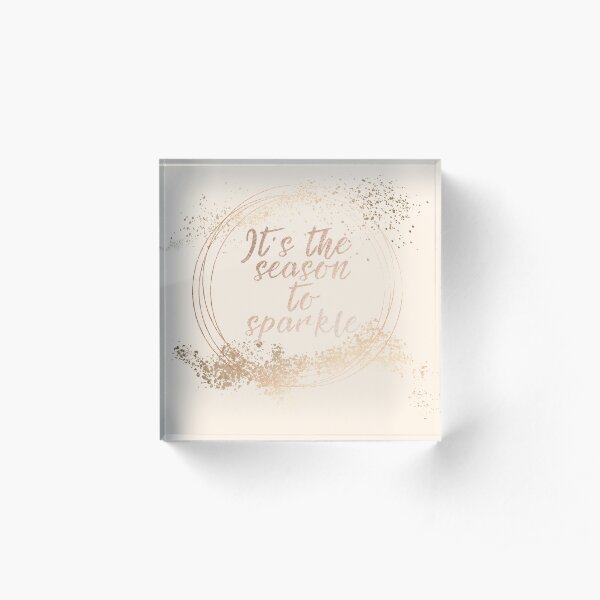 Gold sparkly Christmas decor Acrylic Block