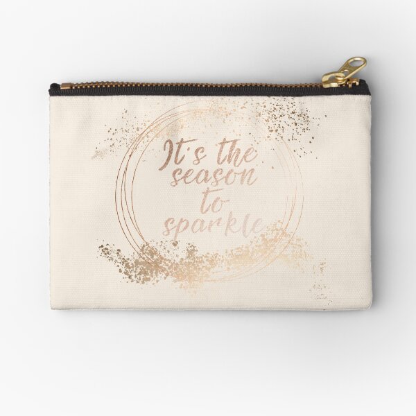 Gold sparkly Christmas decor Zipper Pouch