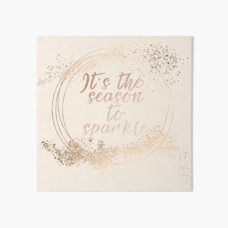 Gold sparkly Christmas decor Art Board Print