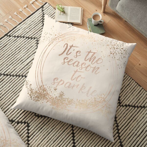 Gold sparkly Christmas decor Floor Pillow