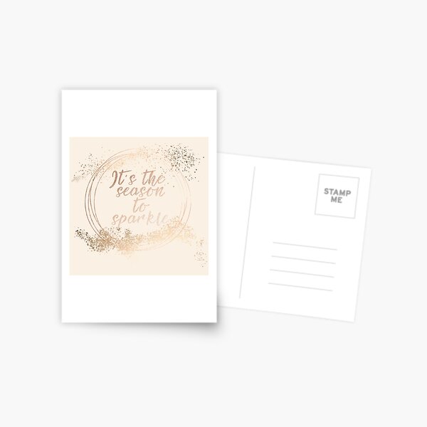 Gold sparkly Christmas decor Postcard