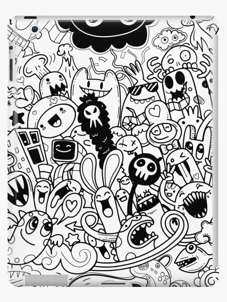 85+ Art Supply Doodles in Black iPad Case & Skin for Sale by thecraftace