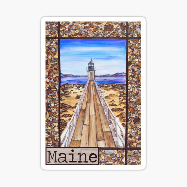 Marshall Point Lighthouse Port Clyde Maine Sticker