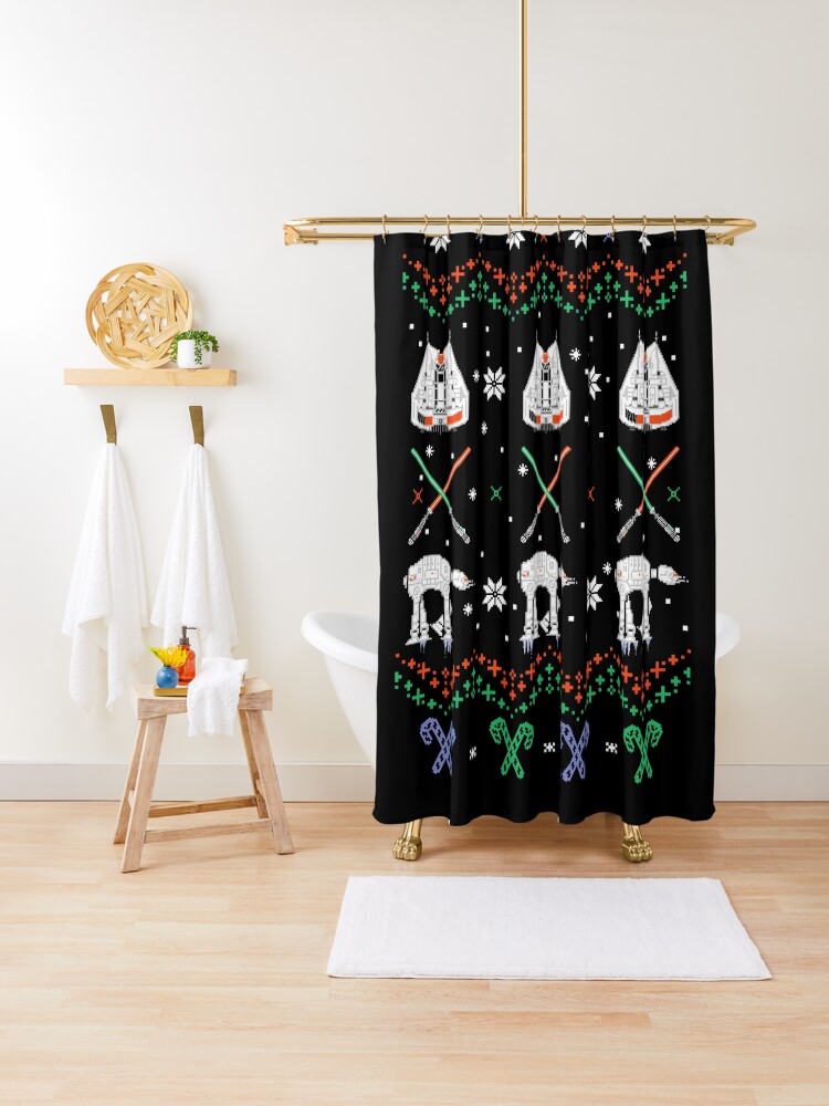 Thumbnail 1 of 5, Shower Curtain, Rebel Christmas designed and sold by therocketman.