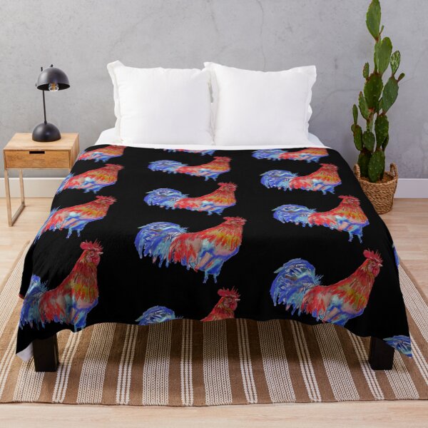 Item preview, Rooster Watercolor Painting Black - Chicken bird designed and sold by Sarah  Rajkotwala.