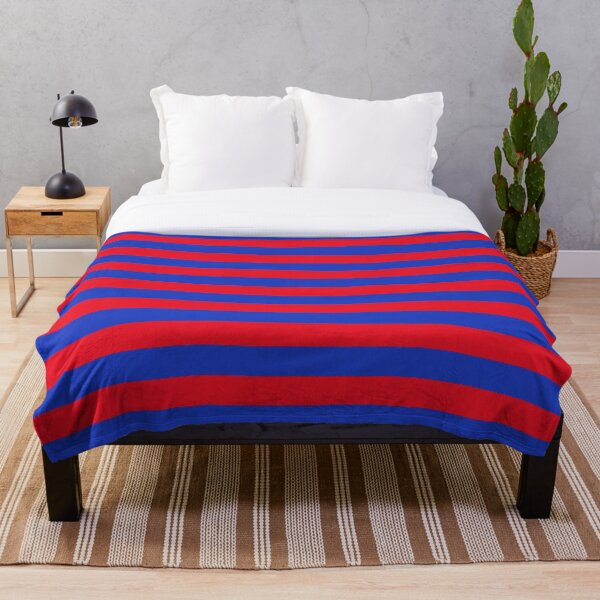 Blue and Red Horizontal Stripes Throw Blanket