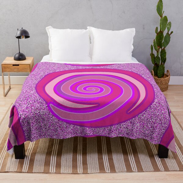 Item preview, Bright pink and purple spirals designed and sold by ozcushionstoo.
