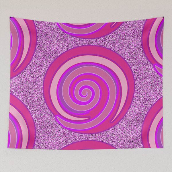 Item preview, Bright pink and purple spirals  designed and sold by ozcushionstoo.