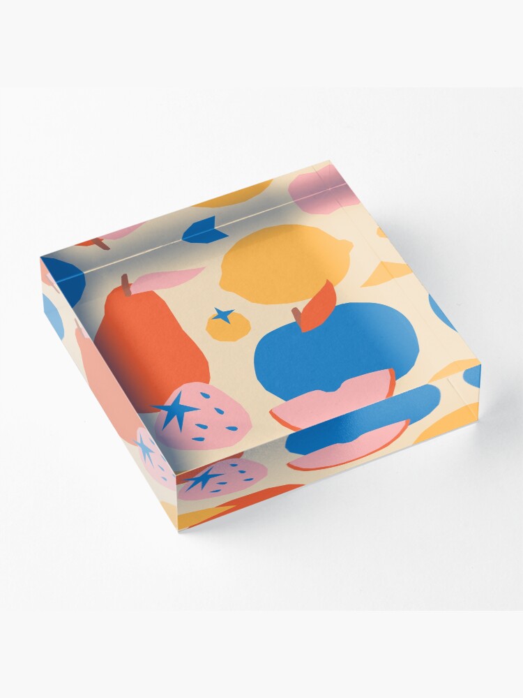 Alternate view of Fruits popart collage Acrylic Block