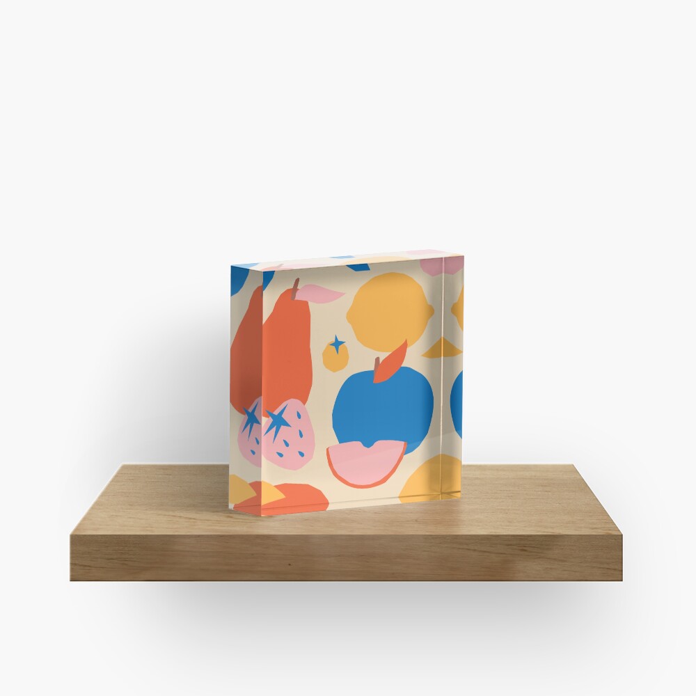 Fruits popart collage Acrylic Block