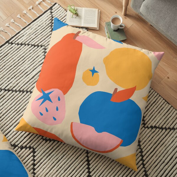 Fruits popart collage Floor Pillow