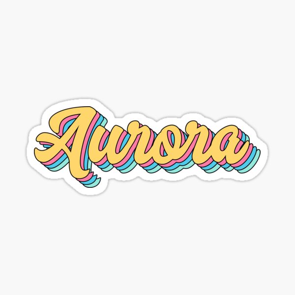 Item preview, Aurora Retro Yellow Script designed and sold by modeoftravel.