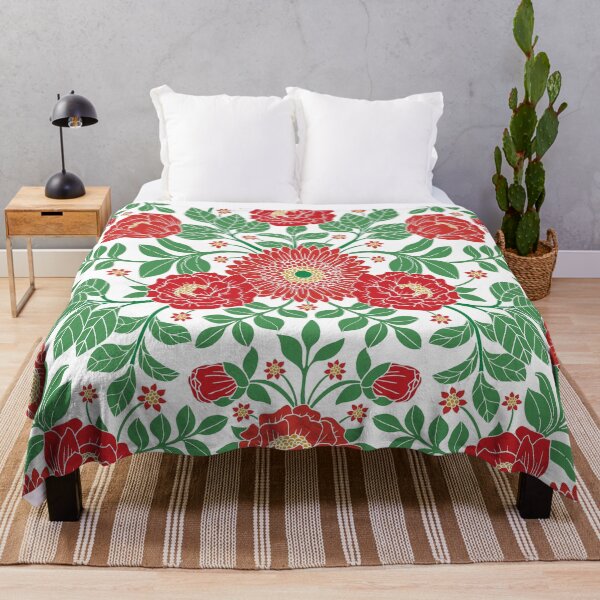 Item preview, Holiday/Christmas Red & Green Floral Pattern designed and sold by somecallmebeth.