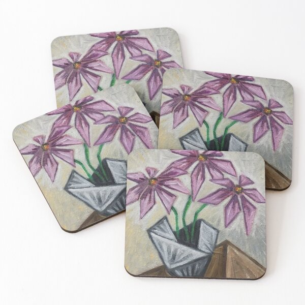 Item preview, Vase with Purple Cone Flowers designed and sold by Dlynnoriginals.