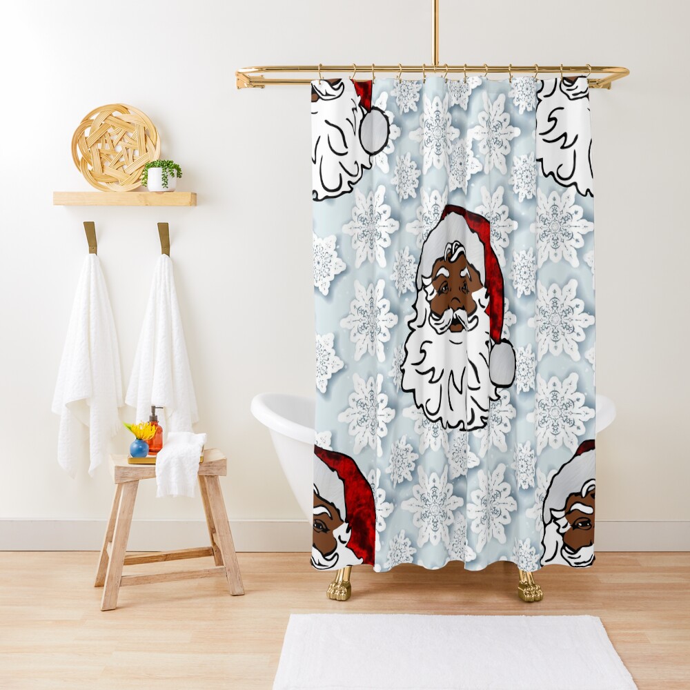 "african black santa christmas " Shower Curtain for Sale by gossiprag