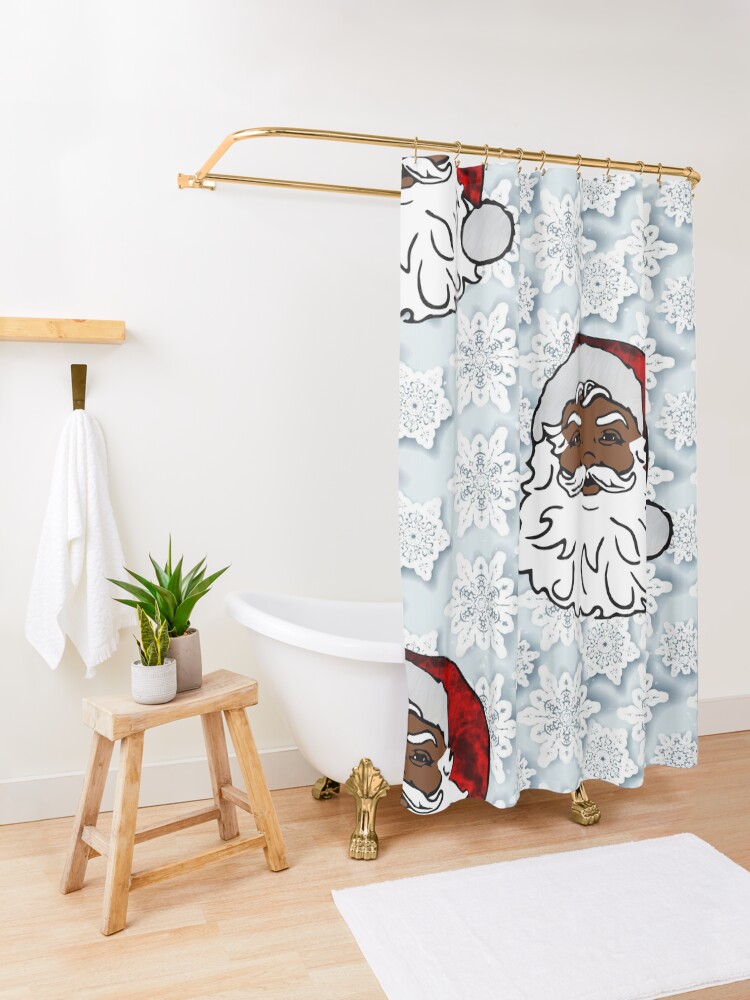 "african black santa christmas " Shower Curtain for Sale by gossiprag