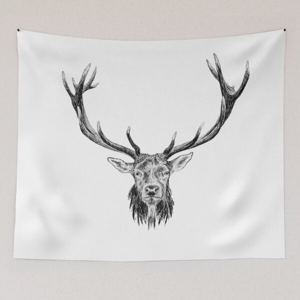 Item preview, Majestic Red Deer Stag Head designed and sold by Traveling Pencils.
