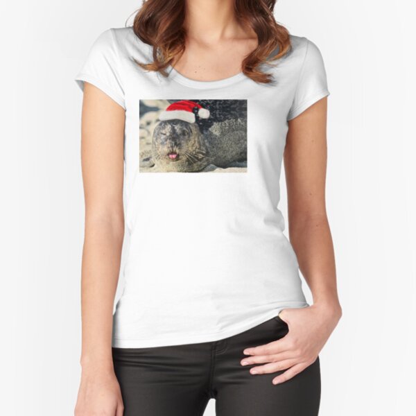 Holiday Harbor Seal Fitted Scoop T-Shirt