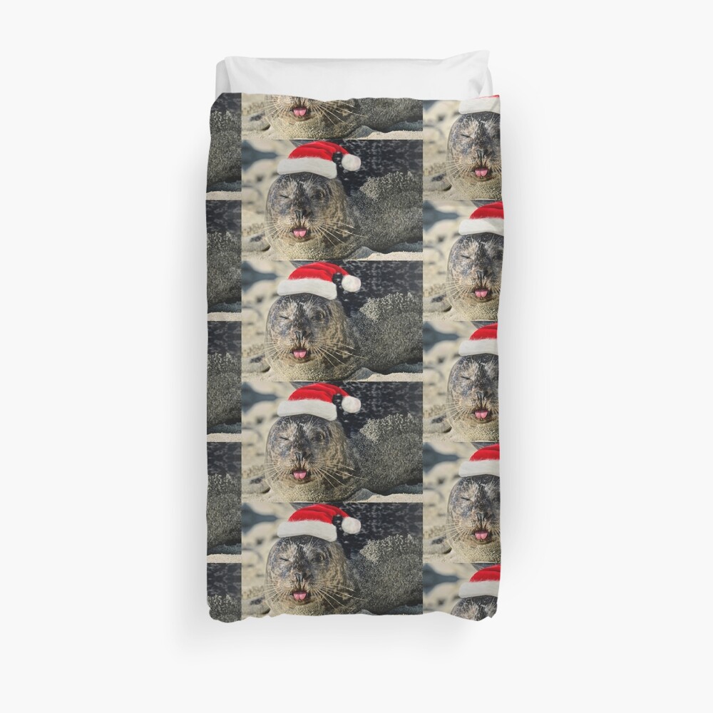 Holiday Harbor Seal Duvet Cover