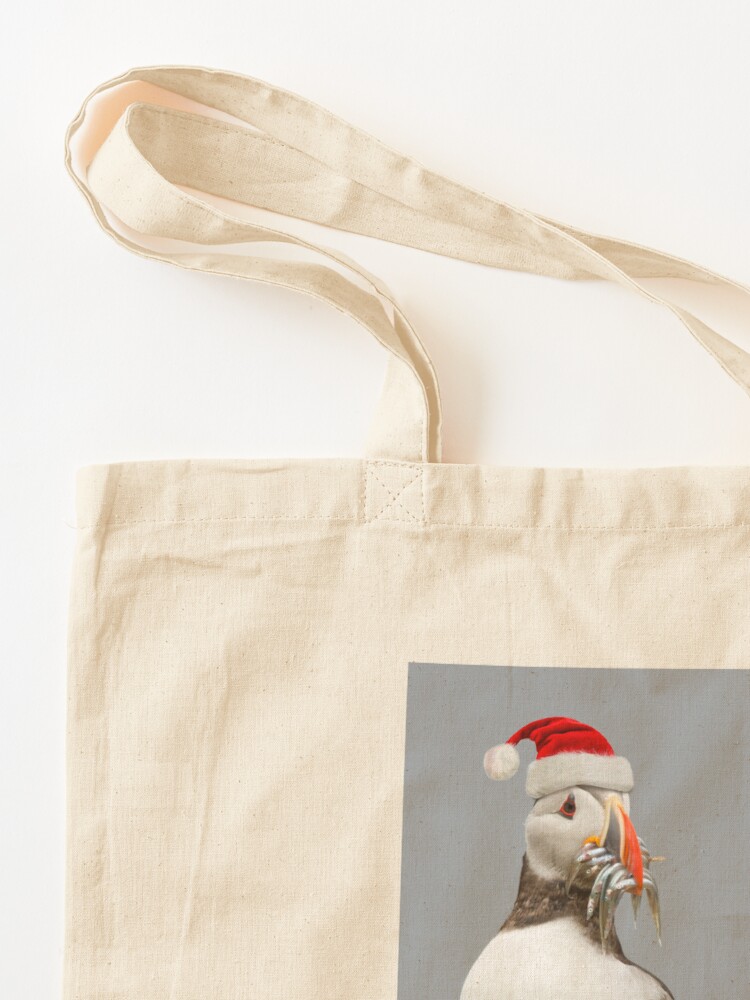 Alternate view of Holiday Puffin Tote Bag