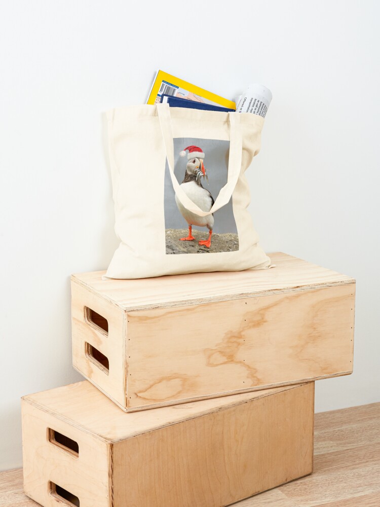 Alternate view of Holiday Puffin Tote Bag