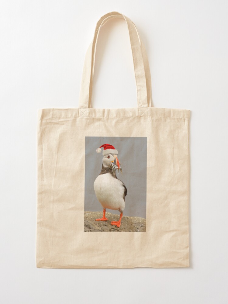 Alternate view of Holiday Puffin Tote Bag