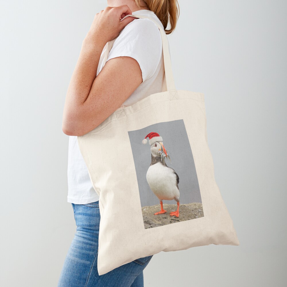 Holiday Puffin Tote Bag