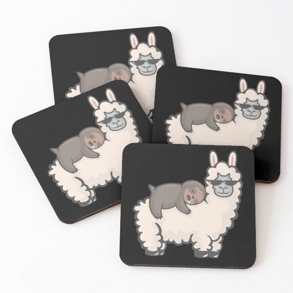 Item preview, Sweet sloth sleeps on a fluffy llama friends designed and sold by katastrophal.