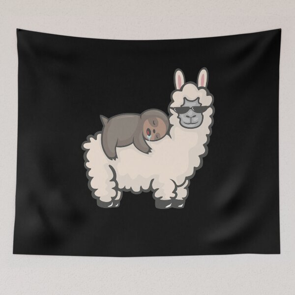 Item preview, Sweet sloth sleeps on a fluffy llama friends designed and sold by katastrophal.