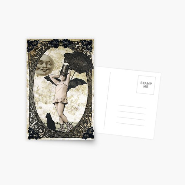 Halloween Moonlight Stroll Postcard