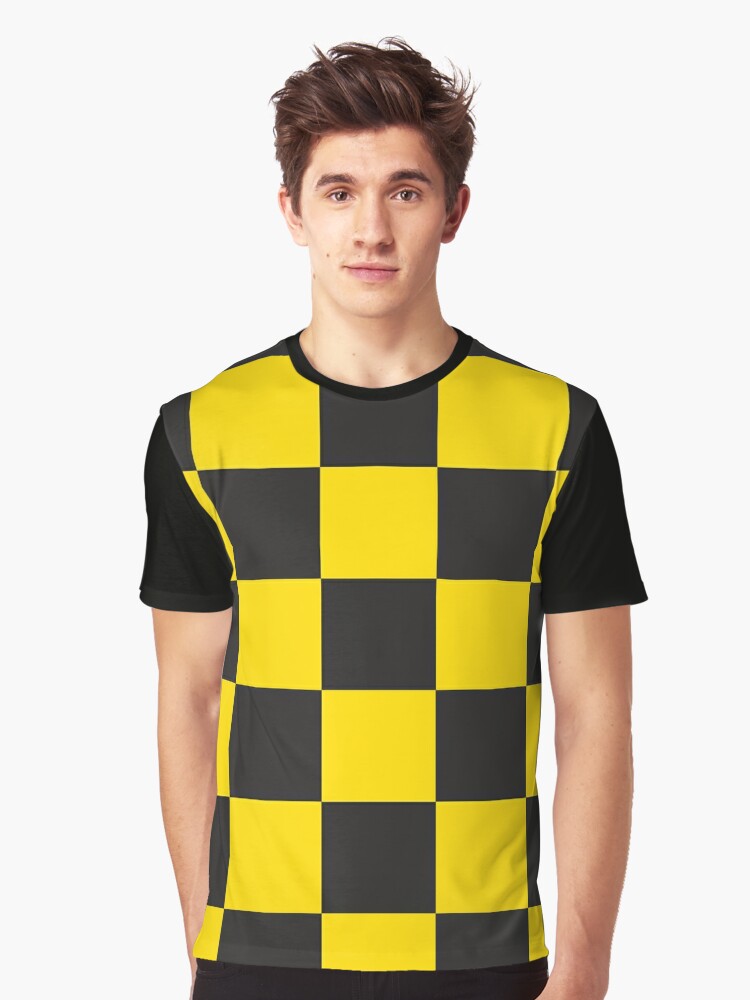 yellow and black checkerboard shirt