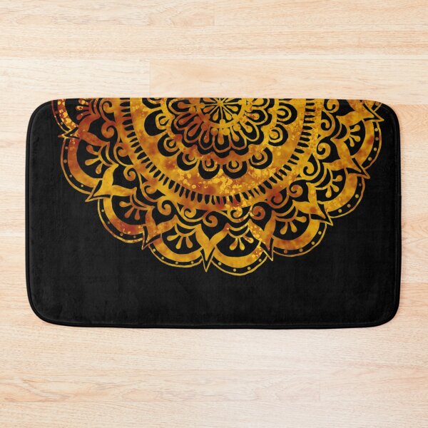 Item preview, Saffron Spice Mandala on Black designed and sold by ArtByDrax.