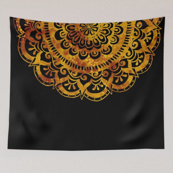 Item preview, Saffron Spice Mandala on Black designed and sold by ArtByDrax.