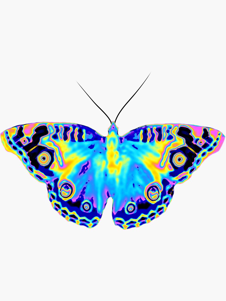 Thumbnail 3 of 3, Sticker, Vibrant Butterfly designed and sold by dinaaaaaah.