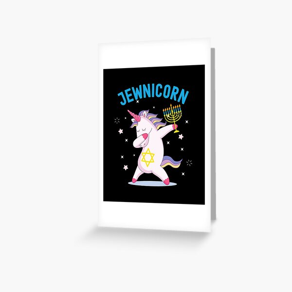 Jewnicorn Unicorn, Funny Happy Hanukkah Greeting Card