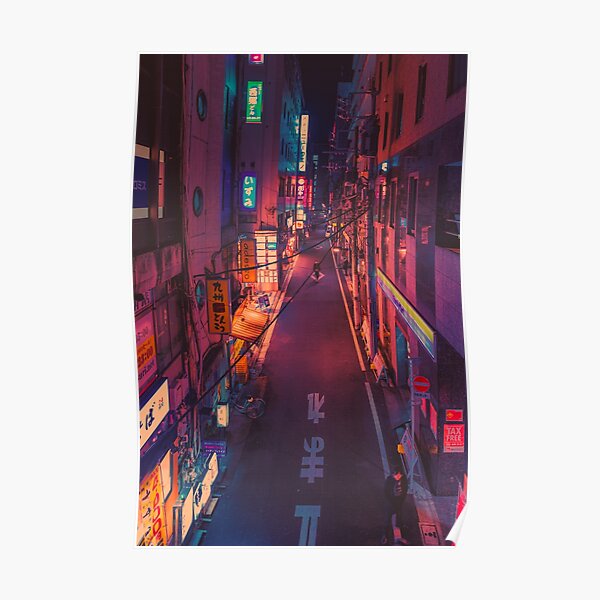 The Future- Japan Night Photo Poster