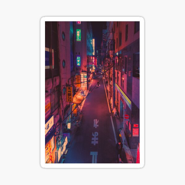 The Future- Japan Night Photo Sticker